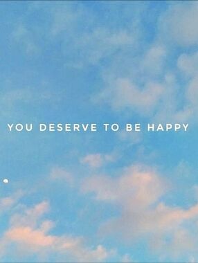 Sky Blue Inspirational Wall Art Print - You Deserve to Be Happy